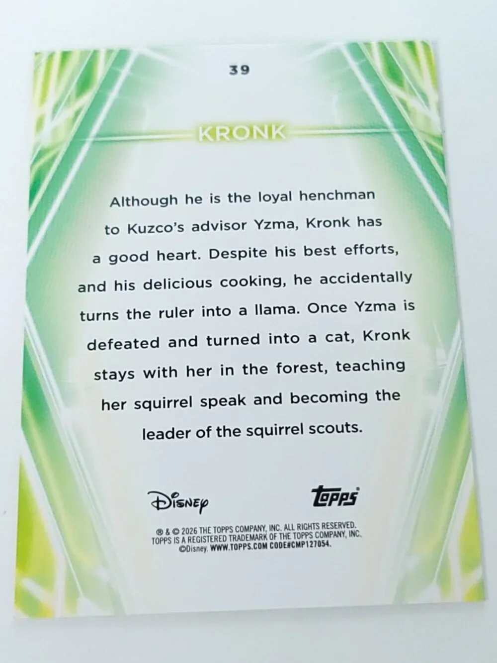 Kronk Topps 2026 Disney Neon Holo Parallel Refractor Limited 192/199 - Picture 4 of 4
